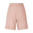 thumbnail image 4 of Ltctricy Cotton Linen Shorts for Women Elastic Waist Pull on Comfy Lounge Shorts Summer Casual Shorts with Pockets, 4 of 7