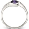 thumbnail image 2 of Sterling Silver Purple Round Bezel Cz Ring (Size 6) Made In Thailand qr4428-6, 2 of 5