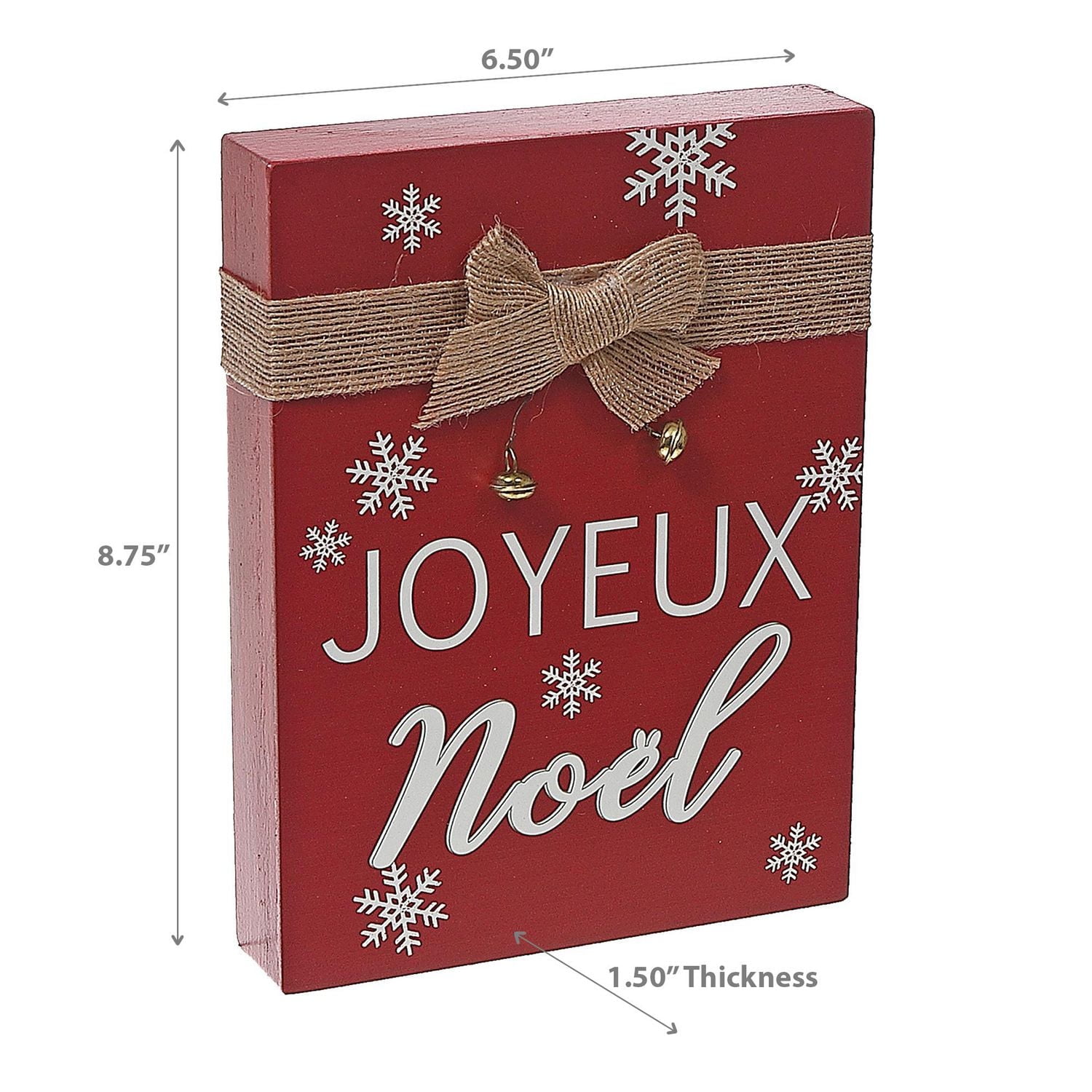 Bloc De Table Du Rectangle De Noël Avec Bow Joyeuux Noel