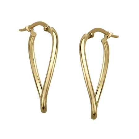 Simply Gold Twisting Oval Hoop Earrings in 14kt Gold