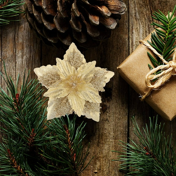 NICEXMAS 8Pcs Artificial Flower Arrangement Christmas Tree Flower Decor PE Unique Shape Party Style Lovers