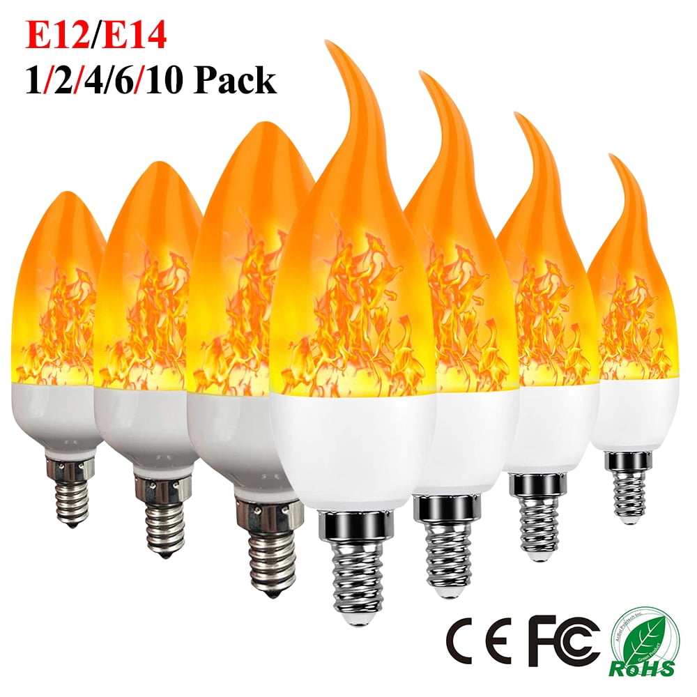 E12/E14 LED Flame Flickering Bulb LED Fire Emulation Light E14 E12 Candle Lamp 3 Modes Lighting Creative Atmosphere Lamp Home Décor -