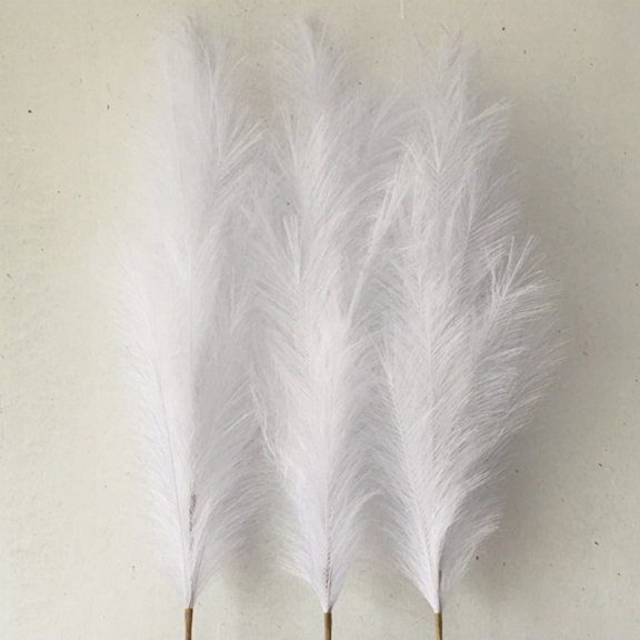 Projectretro 3pcs Large Orange/White Silk Pampas Grass Artificial Flowers 32.7" for Mother's Day Home Kitchen Wedding Decorations Wedding Floral Arrangement
