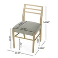 thumbnail image 3 of GDF Studio Felly Farmhouse Fabric Upholstered Wood Dining Chairs, Set of 2, Light Ash and Gray, 3 of 10