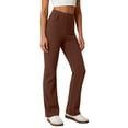 thumbnail image 2 of YHAJDS Women Wide Leg Yoga Pants Button Pocket Design Casual Fitness Long Bottoms, 2 of 8