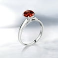 thumbnail image 4 of Gem Stone King 1.50 Ct 7mm Round Red Garnet 10K White Gold Ring (Size 5), 4 of 4