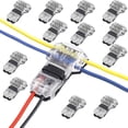 thumbnail image 1 of NUAHRHY 12Pcs T Tap Wire Connector No Wire Stripping 3 Way Wire Splice Connector 18 AWG 2 Pin Automotive Wire Connector T Type Wiring Connector for Vehicle Audio Video, 1 of 10