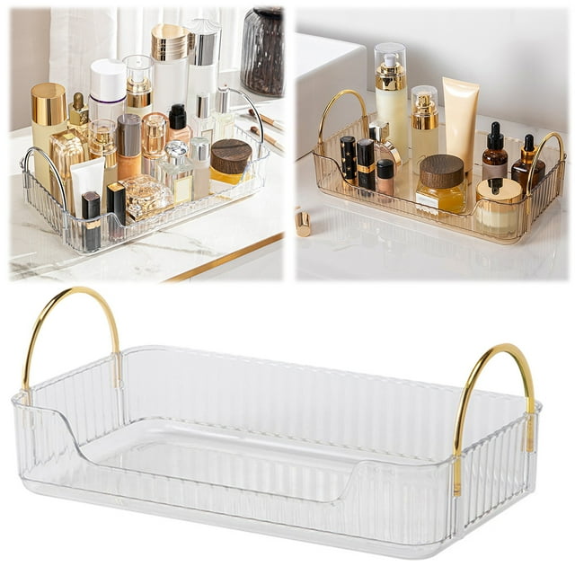 Spoon And Lid Rest Easy To Use Makeup Organizer And Disposal Makeup Storage Tray With Metal Handling Capability Countertop Organizer Neatly Organized Makeup Bathroom (single Side Storage Rack)