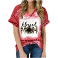 thumbnail image 2 of EQWLJWE Women Blessed Mama T-Shirt Blessed Mom Shirts Blessed Leopard Floral Mother Tee Tops, 2 of 5