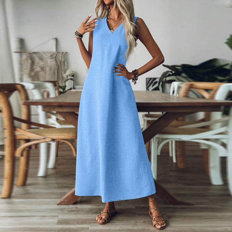 chinese dress ladies Linen Beach Wedding Guest Dress Boracay main image 0