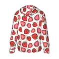 thumbnail image 3 of Daiia Hand Drawn Strawberry UPF 50+ Sun Protection Hoodie Jacket Lightweight Long Sleeve Sun Shirt for Women Men with Pocket Hiking Outdoor-Small, 3 of 9