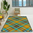 thumbnail image 3 of Coolnut Lightweight Soft Area Rugs Yellow Black Blue and Gray Tartan Plaid Floor Carpet Mat for Kids Playing Room Hardwood Floor Living Room 80x58in, 3 of 6