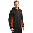 thumbnail image 4 of Sport-Tek Sport Wick Fleece Colorblock Hooded Pullover-2XL (Black/ Deep Orange), 4 of 6