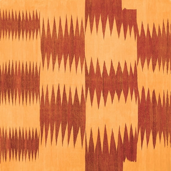 Ahgly Company Indoor Square Abstract Orange Contemporary Area Rugs, 4' Square