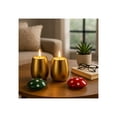 thumbnail image 2 of Decorative Small Mushroom Scented Candles for Men or Women - Stylish Votive Candle with Lid for Outdoor and Indoor - Whimsical Decor for Living Room, Bedroom, or Bathroom - Set of 2, 5", Gold & Red, 2 of 11