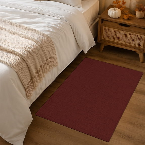 Rectangle Rug 2'x3' Burgundy Red Washable Area Rugs for Living Room Bedroom Entryway Non Slip Entrance Door Mat Indoor Floor Carpet Dark Maroon