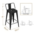 thumbnail image 5 of Metal Bar Stools Set of 4 Industrial Bar Height Stools with Back Bar Chairs, 5 of 5