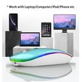 thumbnail image 4 of TENMOS Wireless Bluetooth Mouse Rechargeable Silent Mouse LED Mouse with USB Receiver, 4 of 8