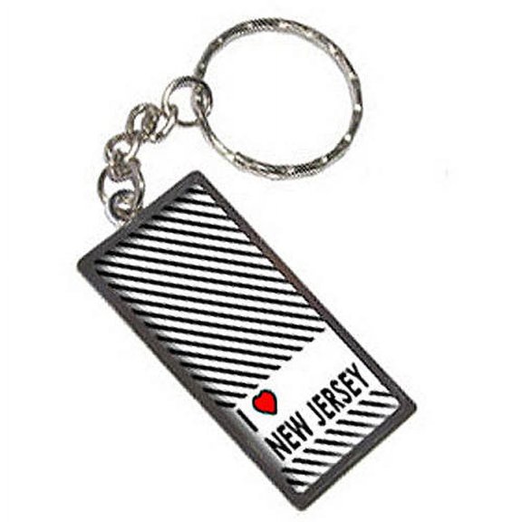 I Love Heart New Jersey Keychain Key Chain Ring