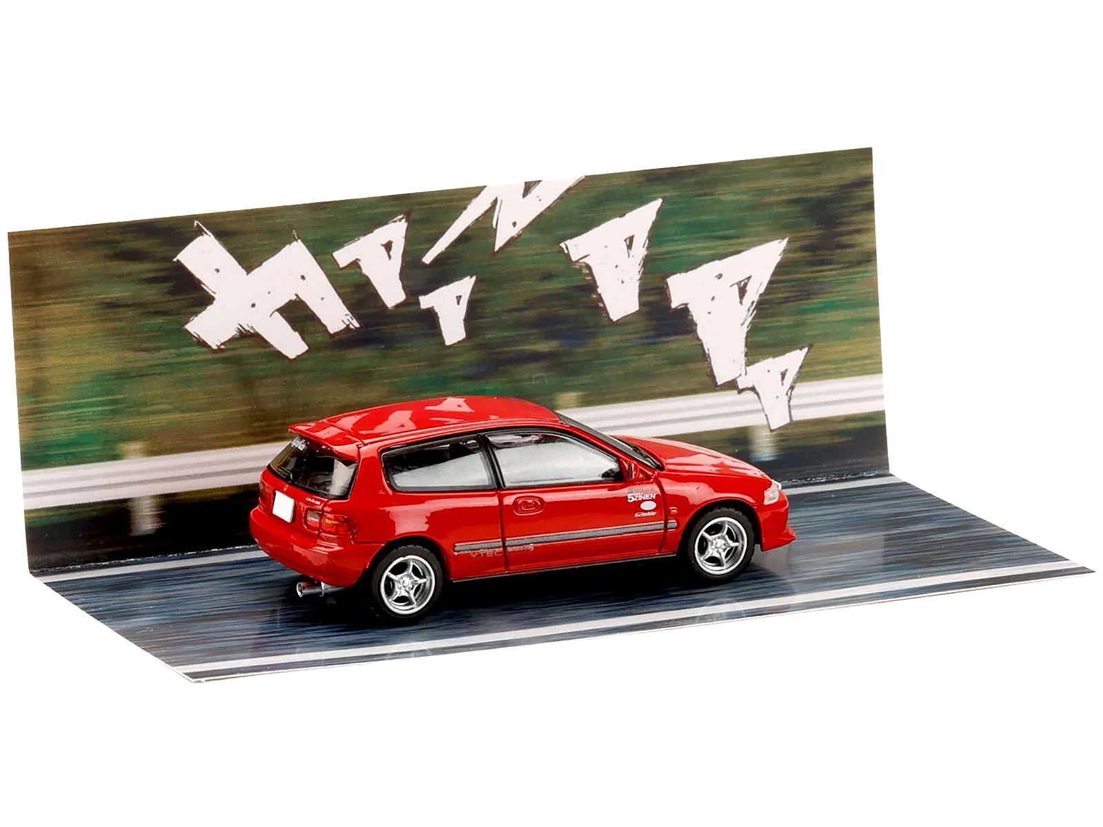 Honda Civic (EG6) RHD "Myogi Night Kids" Red "Initial D" (1995-2013) Manga 1/64 Diecast Model Car by Hobby Japan