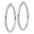 thumbnail image 2 of 14K White Gold Earring Hoop Women'S 55 mm Polished 4Mm Lightweight Tube Earrings, 2 of 3