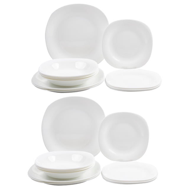 Vajilla Opal ColorHome Moderna cuadrada 24 piezas