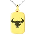 thumbnail image 1 of Stainless Steel Greek Mythology Minotaur Engraved Small Rectangle Dog Tag Charm Pendant Necklace, 1 of 1