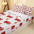 thumbnail image 2 of Erosebridal Fire Truck Zipper Twin Comforter Sets with Fitted Sheet and 2 Pillowcases, Firefighter Zipper Bedding Set, Blue Night, 2 of 7