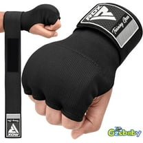 Gzsbaby Gel Boxing Hand Wraps Inner Gloves Men Women, Quick 100cm Long Wrist Straps, Elasticated Padded Fist Under Mitts Protection, Muay Thai MMA Kickboxing Martial Arts