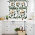 thumbnail image 3 of Monstera Animal Kitchen Curtains Valances and Tiers Set of 3 Elephant Giraffe Lion Zebra Tier Curtains and Valance with Rod Pocket for Small Windows, 27.5"x24", 3 of 9