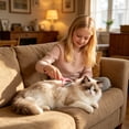 thumbnail image 5 of FEOLGEHLY Pet Dematting Comb for Dogs Cats - Undercoat Rake Deshedding Brush with Stainless Steel Rounded Tips, Non-Slip Handle, Gentle on Skin, Tool for Long Short Hair Breeds (Pink), 5 of 7