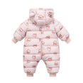 thumbnail image 3 of Usaibhir Baby Snowsuit Baby Printed Winter Clothes Hooded Warm Outfits Zipper Romper Coat Jumpsuit 0-12 Months, 3 of 9