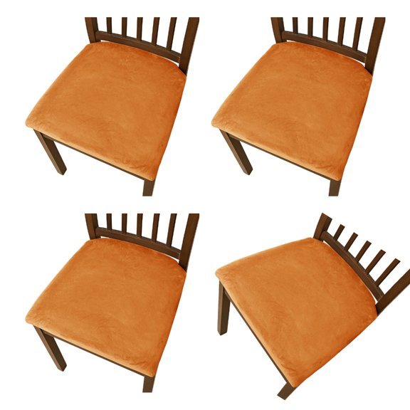 Set Of 4 Elastic Chair Seat Cushion Covers Velvets Tear Resistant Home Decors