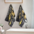thumbnail image 3 of Merry Christmas Tree Hand Towels 2 PCS, Golden Black Kitchen Towel Ultra Soft and Highly Absorbent,Decorative Fingertip Face Towel for Bathroom Hotel, 28.3"x14.4", 3 of 5