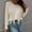 Beige, variant on AOOCHASLIY Clearance Sweaters Women's Fashion Long Sleeves Tassel Crew Neck Loose Solid Color Tops Blouse Knitted Sweater