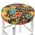 thumbnail image 3 of Fotbe Robot and Monsters Stool Covers Round,Waterproof Round Bar Stool Covers Bar Chair Covers Washable Stool Cushion Slipcover for 12-14 Inch Chair-, 3 of 7