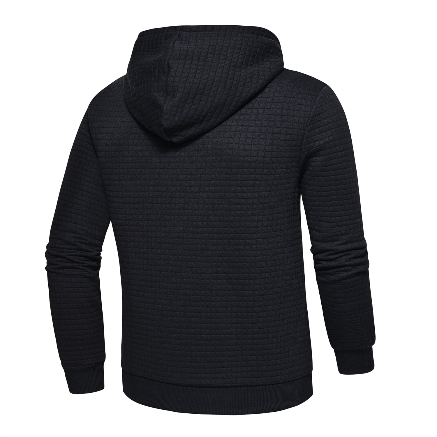 QPNGRP Men's Full-Zip Hoodie Lightweight Hoodie Sweatshirt Jacket Solid Hooded with Kanga Pocket Black 2XL