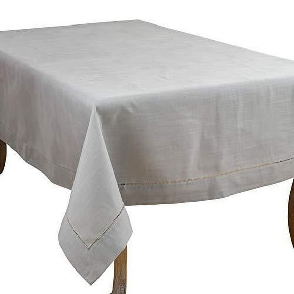 Fennco Styles Classic Hemstitched Design Border Tablecloth (70"x104" Tablecloth)