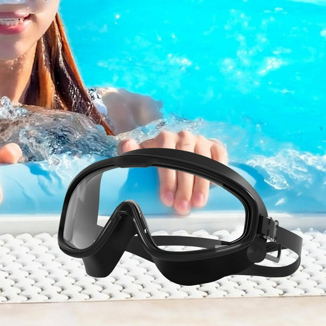 Gafas de natación para adultos Colamx antiniebla ligeras con tapones para los oídos integrados Negro