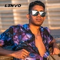 thumbnail image 3 of LINVO Oversized Trendy One-Piece Mirrored Lens Polarized Shades Fashion Silver Sunglasses for Men, 3 of 9