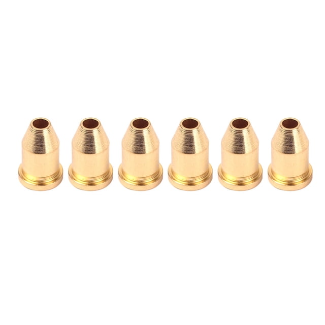 EeaseCA 6pcs Bullet Shape External Thread Guitar String Caps Mounting Buckle Through Body Ferrules Bushing Parts Guitar Accessories (Golden)