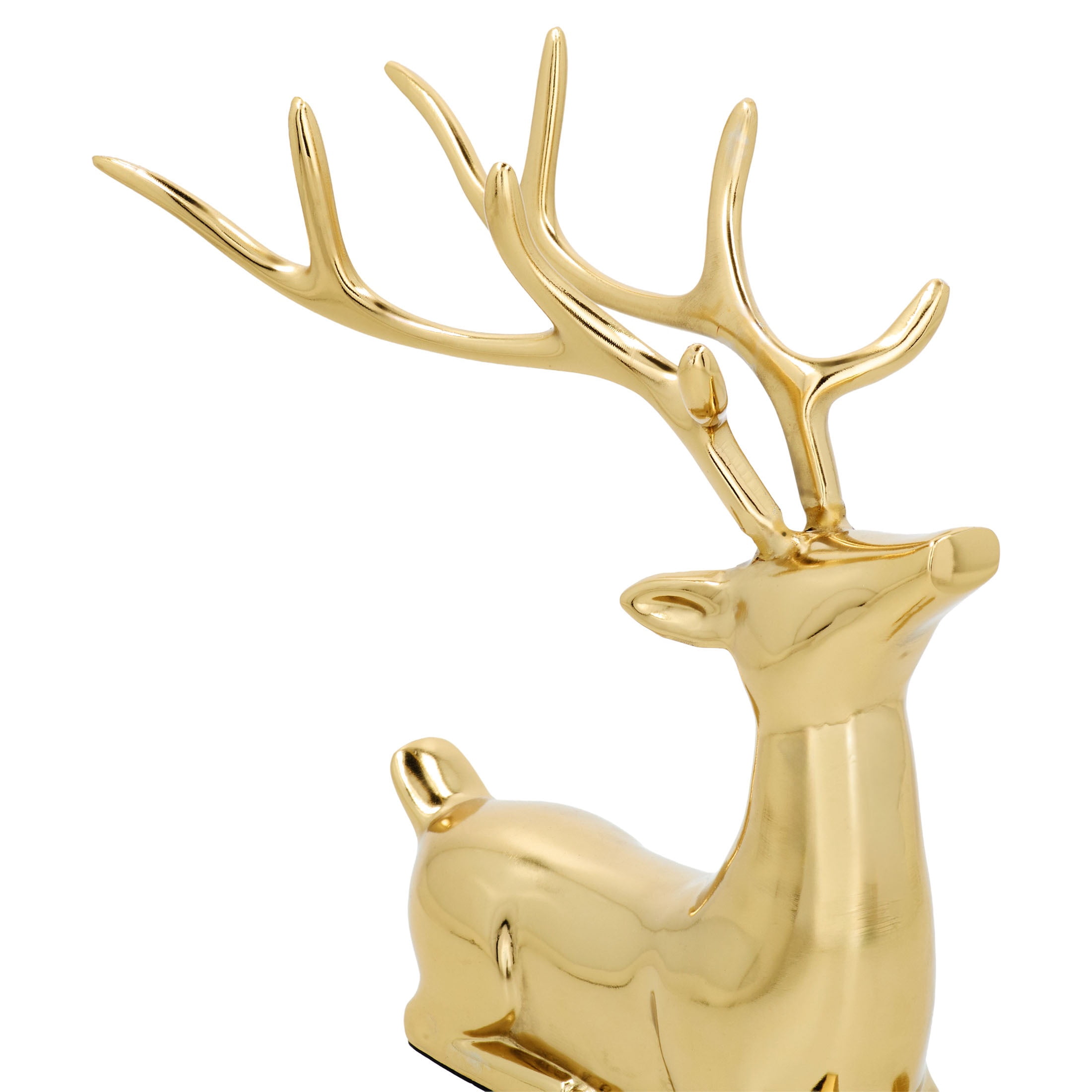 Aluminum Sitting Reindeer Christmas Decoration, Gold, 11", by Holiday Time