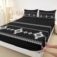 thumbnail image 4 of Erosebridal Bohemian Aztec Bed Sheets,Boho Tribal Exotic Style King Sheets For Men Women,Black White 4 Pieces, 4 of 6