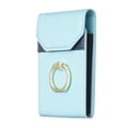 thumbnail image 3 of Adhesive Ring Holder Phone Pocket, Cell Phone Stick On Card Holder Wallet Sleeve, PU Leather Credit Cards/ID Card Holder with Sticker for Back of Phone - Blue, 3 of 8
