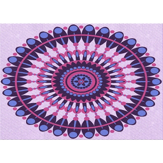 Ahgly Company Indoor Rectangle Patterned Dark Magenta Purple Area Rugs, 2' x 4'