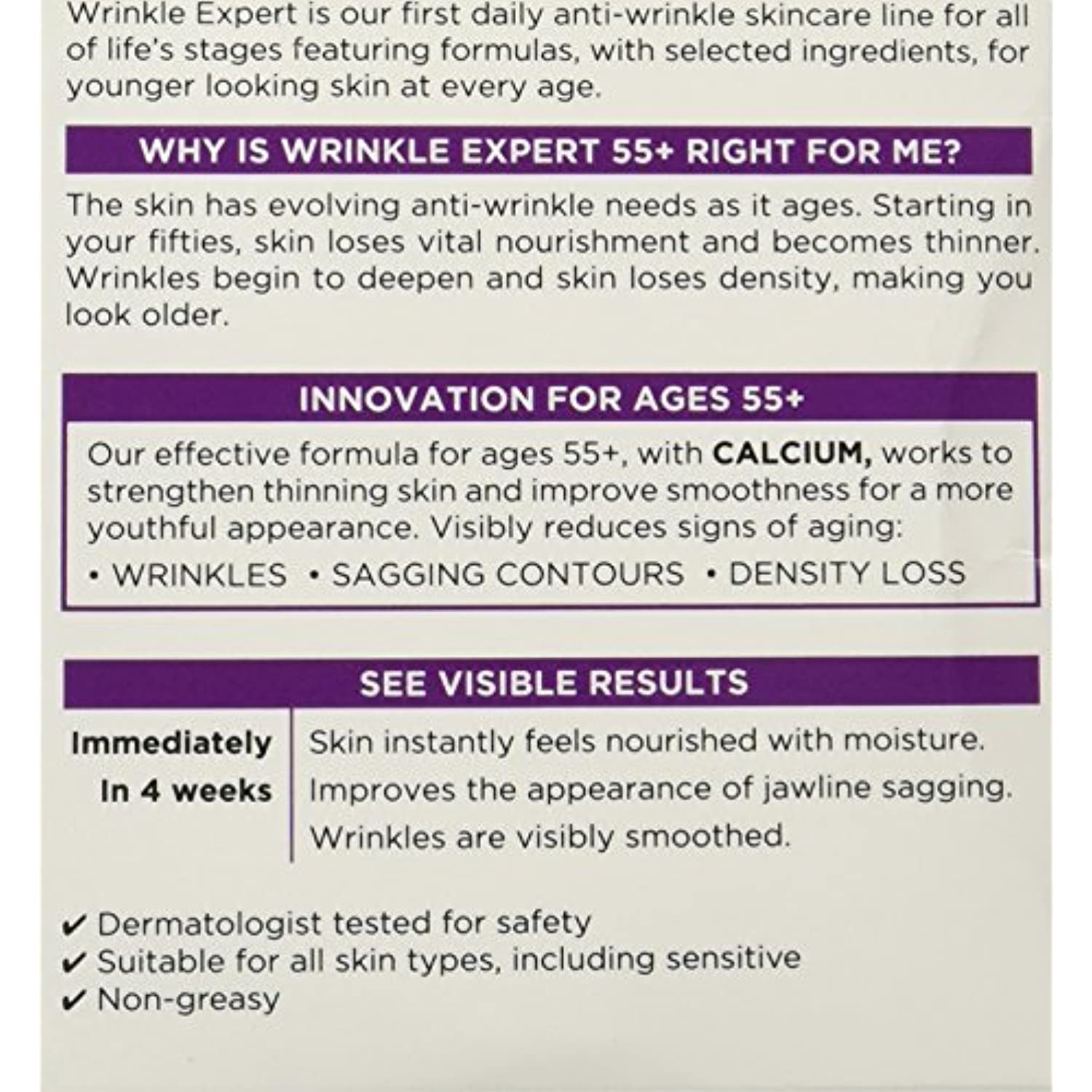 Loreal Paris Skincare Wrinkle Expert 55+ Anti-Aging Face Moisturizer With Calcium Non-Greasy Suitable For Sensitive Skin 1.7 Fl; Oz. - image 2 of 3