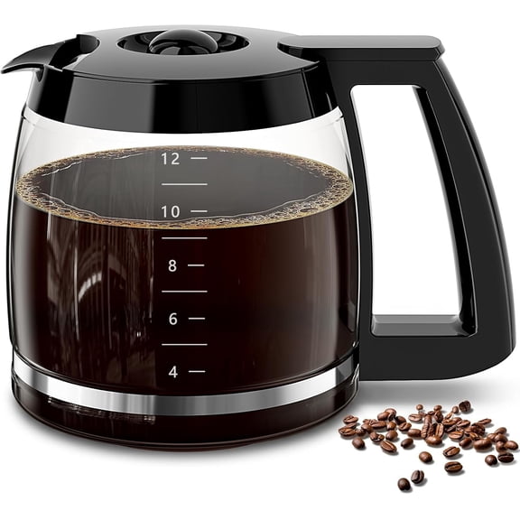 12-Cup Coffee Pot Replacement for Cuisinart Maker DCC-1100BK,DCC-1200,SS-12,SS-15,SS-16,DCC-2650,DGB-550,DGB-625BC,DGB-700BC,CHW-12. Glass Carafe with Sturdy Handle, Drip-Free Spout.