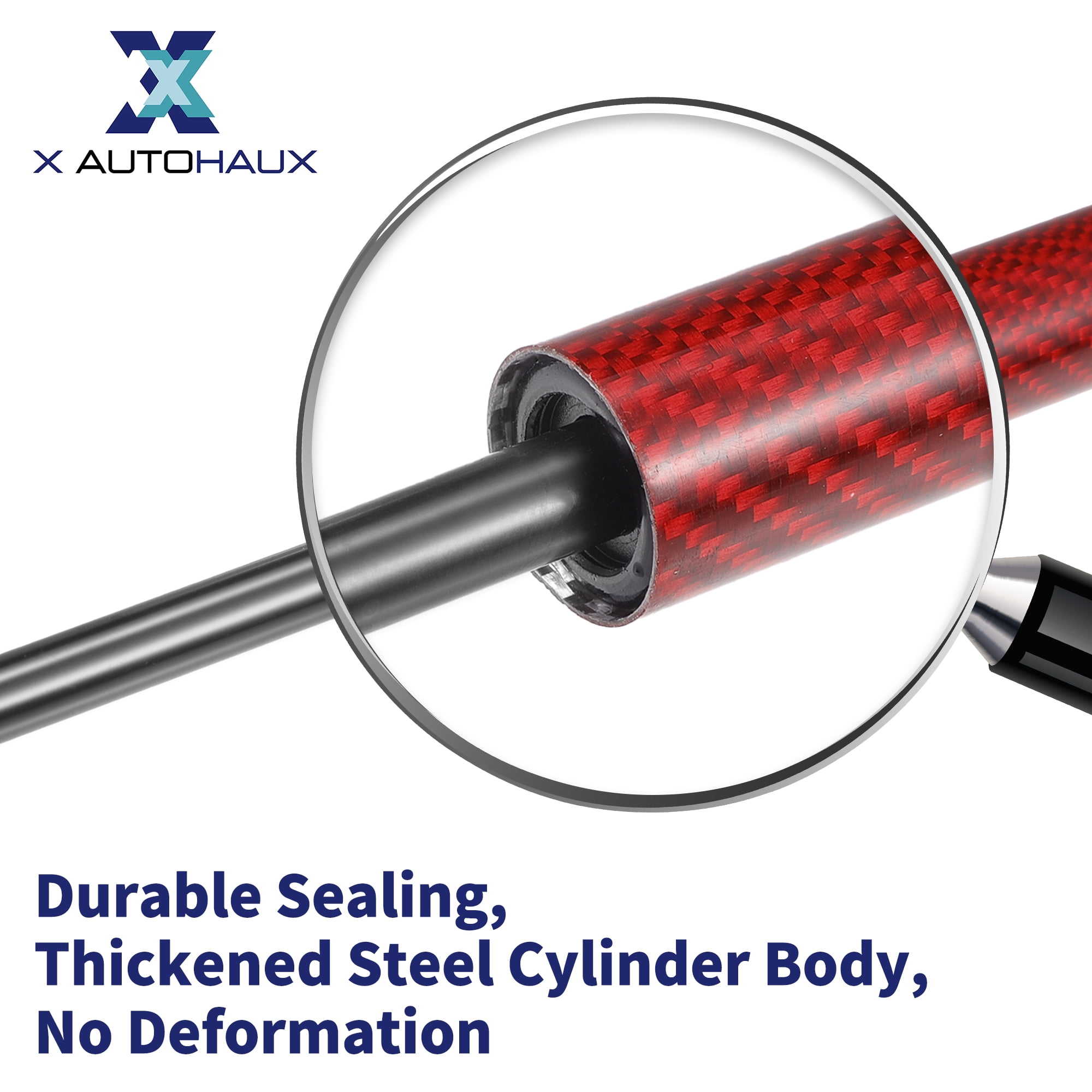 Unique Bargains 2Pcs Front Hood Lift Supports Struts for Jeep Wrangler (JK) 2007-2018 Red