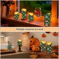 thumbnail image 5 of 2 PCS Tilted Flameless Candles Flickering LED Lights Battery Operated Candles with Remote Timers for Holiday Decor Green and Red Christmas Pattern, 5 of 8