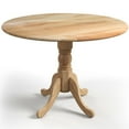 thumbnail image 2 of Spaco Wooden Dining Table with Round Tabletop and Curved Trestle Legs-Natural, Counter Height Table, Kitchen Bar Height Table and Chairs for Dining Room, Small Space, 2 of 7